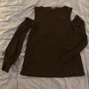 Express Black Cold Shoulder Top